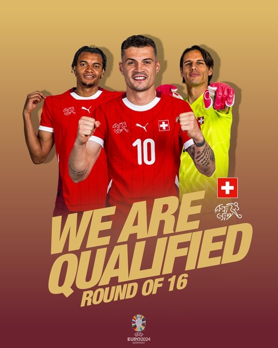 队史纪录！瑞士连续三届欧洲杯小组赛出线